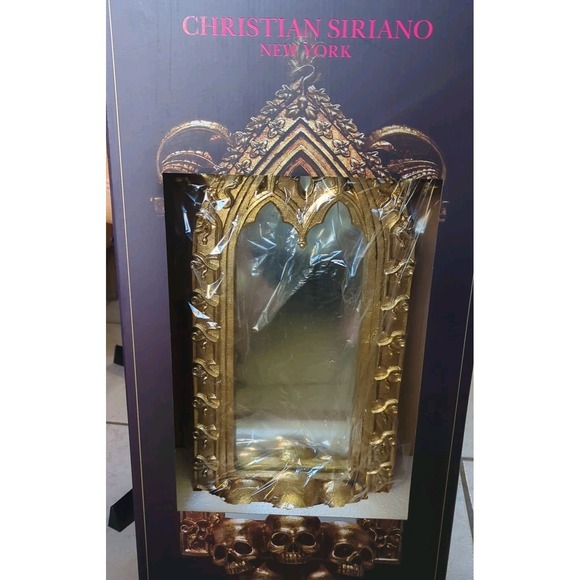 CHRISTIAN SIRIANO Halloween Gold Gothic Mirror With Skulls NIB - Picture 4 of 5